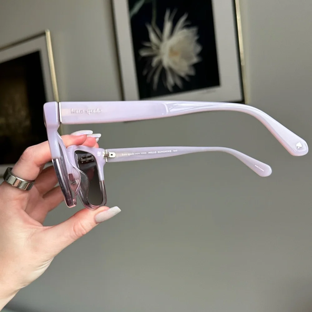 Kate Spade Lilac Sunglasses with Green Case - Picture 4 of 7